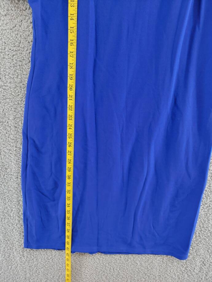 SLNY Fashions Beaded-Sleeve Sheath Dress Women's 16 Cobalt Scoop Neck Back Zip