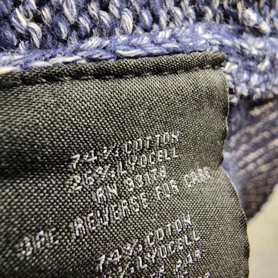 Magaschoni Crewneck Sweater Men's M Navy Heather Ribbed Hem Long Sleeve Pullover