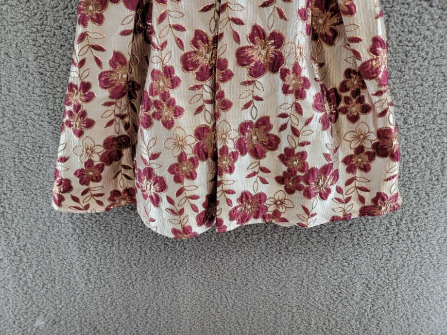 Speechless Floral Fit & Flare Dress Girls 16 Champagne Burgundy Zip Closure~