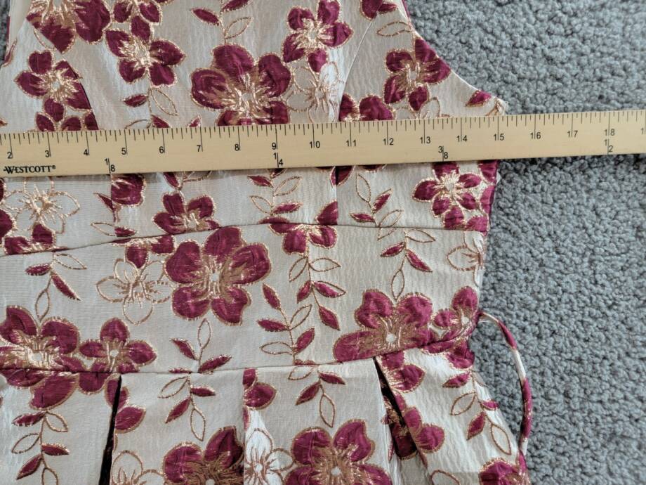 Speechless Floral Fit & Flare Dress Girls 16 Champagne Burgundy Zip Closure~