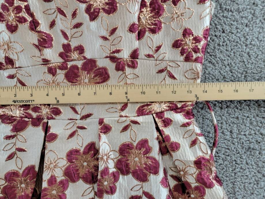 Speechless Floral Fit & Flare Dress Girls 16 Champagne Burgundy Zip Closure~