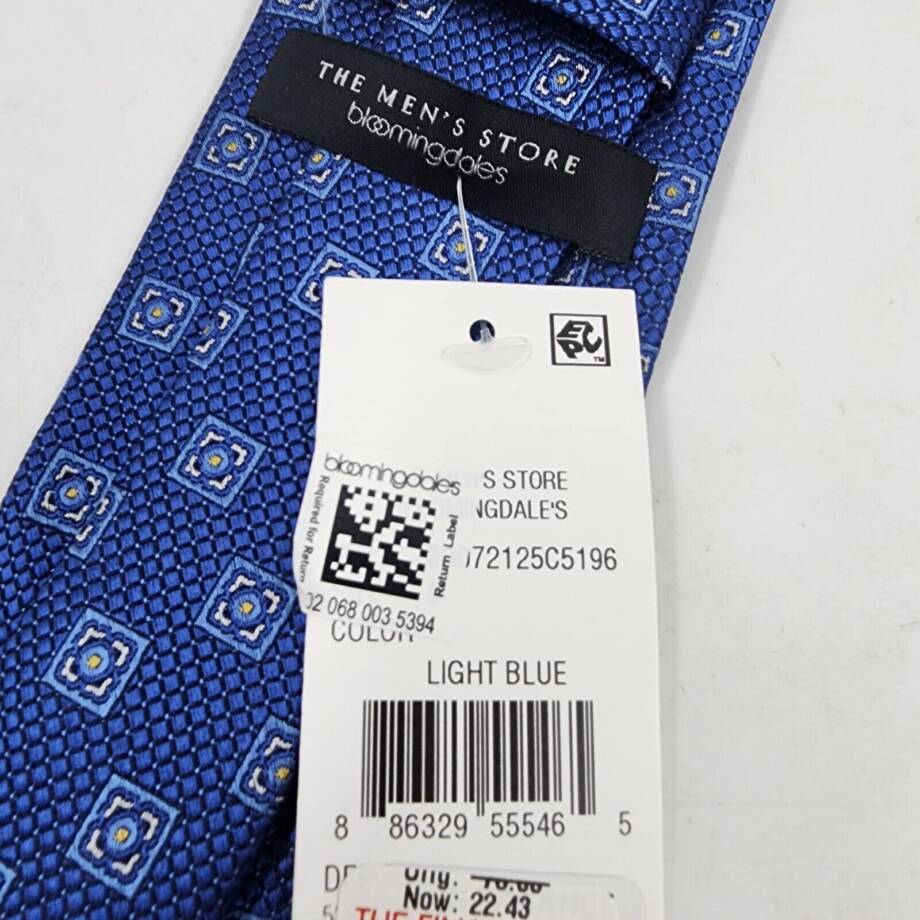 The Men's Store at Bloomingdale's Square Medallion Tie Men's One Size Light Blue