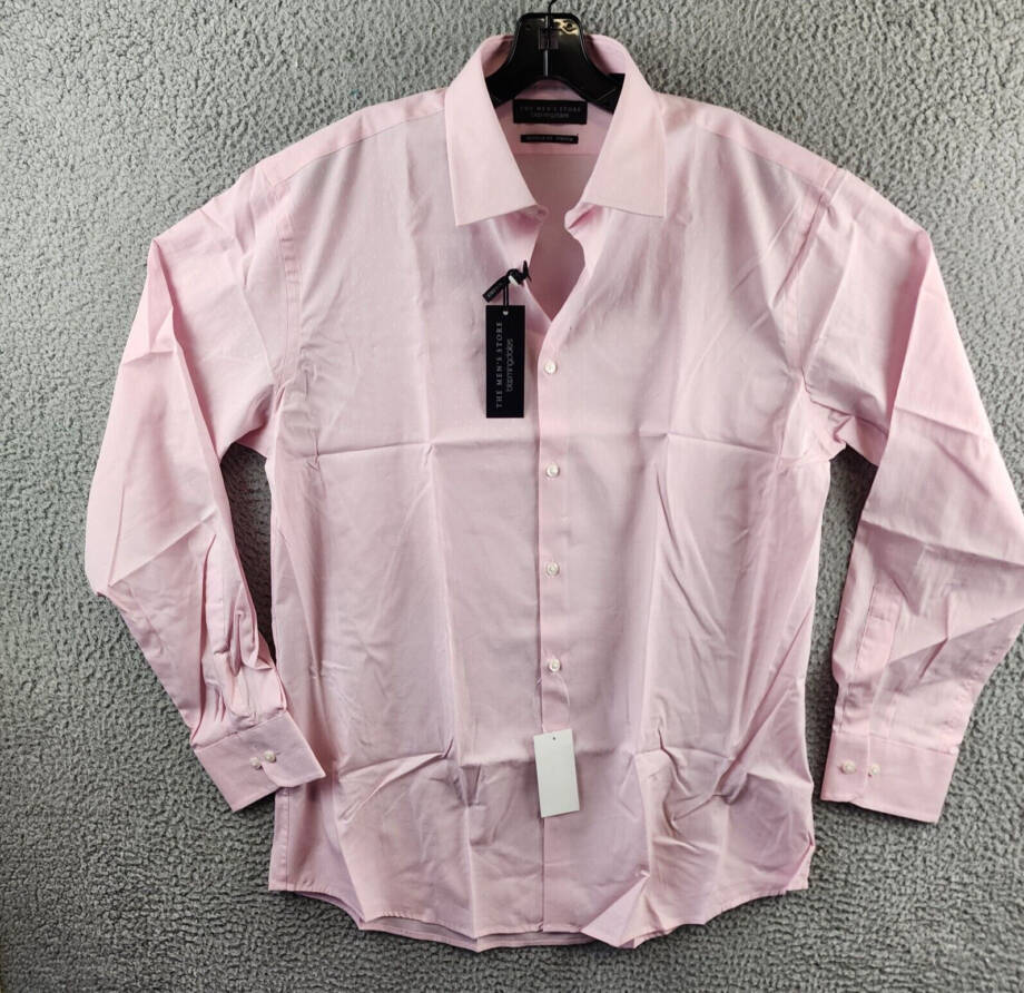 The Men's Store at Bloomingdale's Regular Fit Dress Shirt Men's 34/35 16.5 Pink