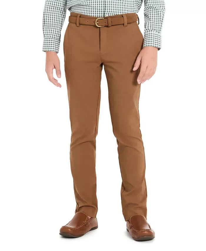 Michael Kors Classic Fit Stretch Dress Pants Boys 8R Camel Button Zip Closure