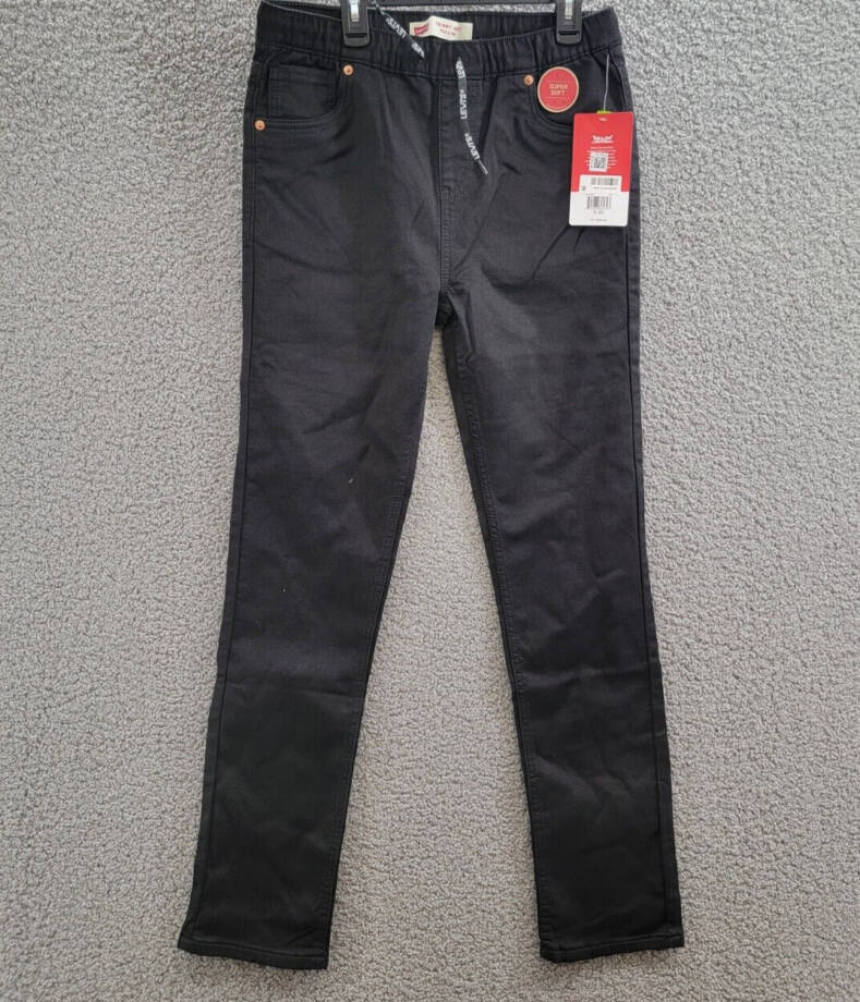 Levi's Skinny Knit Pull On Pants Big Boys' 18R Black Drawstring Elastic Waist