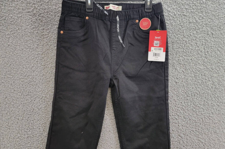 Levi's Skinny Knit Pull On Pants Big Boys' 18R Black Drawstring Elastic Waist
