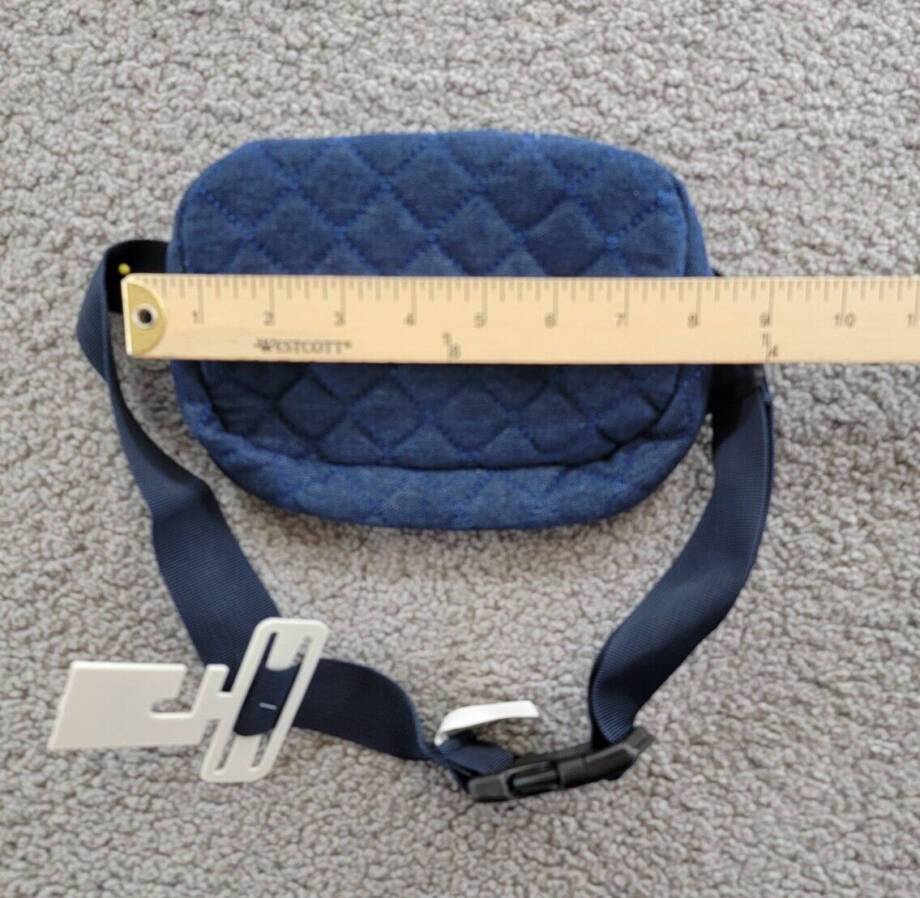 Jenni Quilted Adjustable Fanny Pack Women's M/L Denim Dark Interior Slip Pocket
