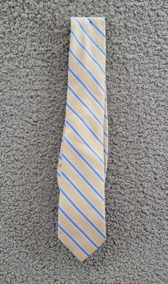 Tommy Hilfiger Striped Tie Men's One Size Brown Multi Classic Design Pointed