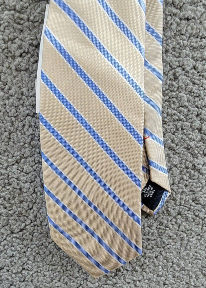 Tommy Hilfiger Striped Tie Men's One Size Brown Multi Classic Design Pointed