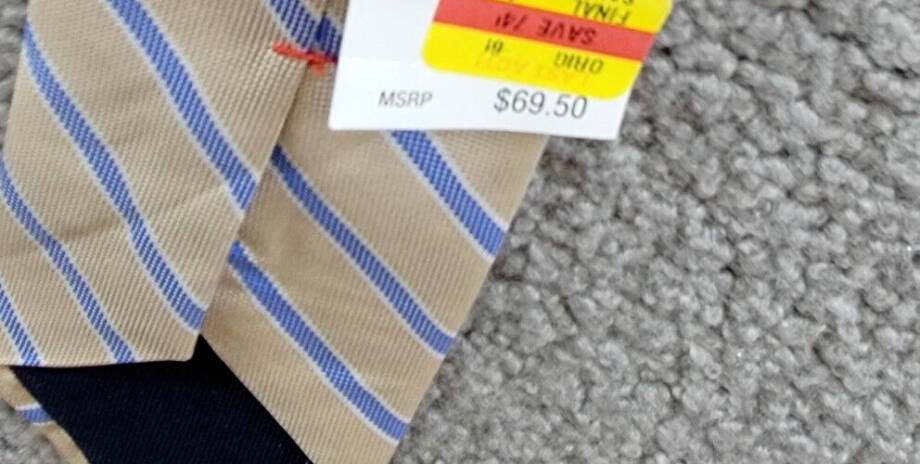 Tommy Hilfiger Striped Tie Men's One Size Brown Multi Classic Design Pointed