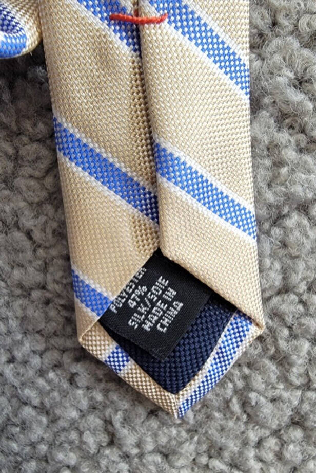 Tommy Hilfiger Striped Tie Men's One Size Brown Multi Classic Design Pointed
