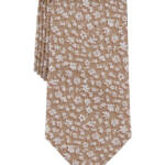 Michael Kors Keeler Floral Tie Men's One Size Khaki Classic Design Pointed Style