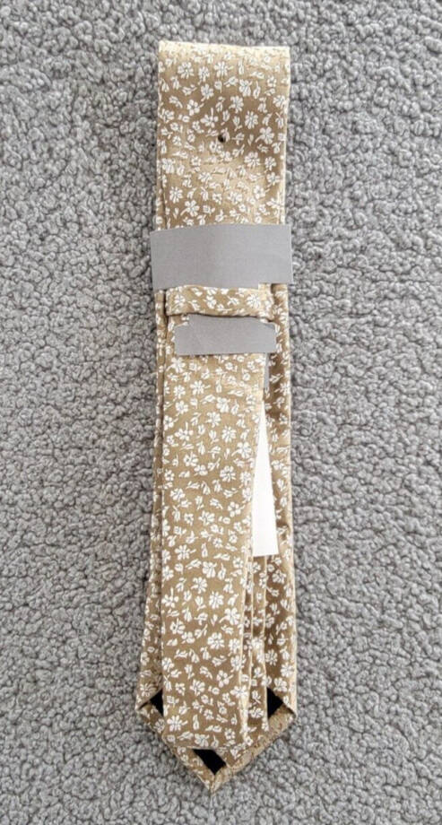 Michael Kors Keeler Floral Tie Men's One Size Khaki Classic Design Pointed Style