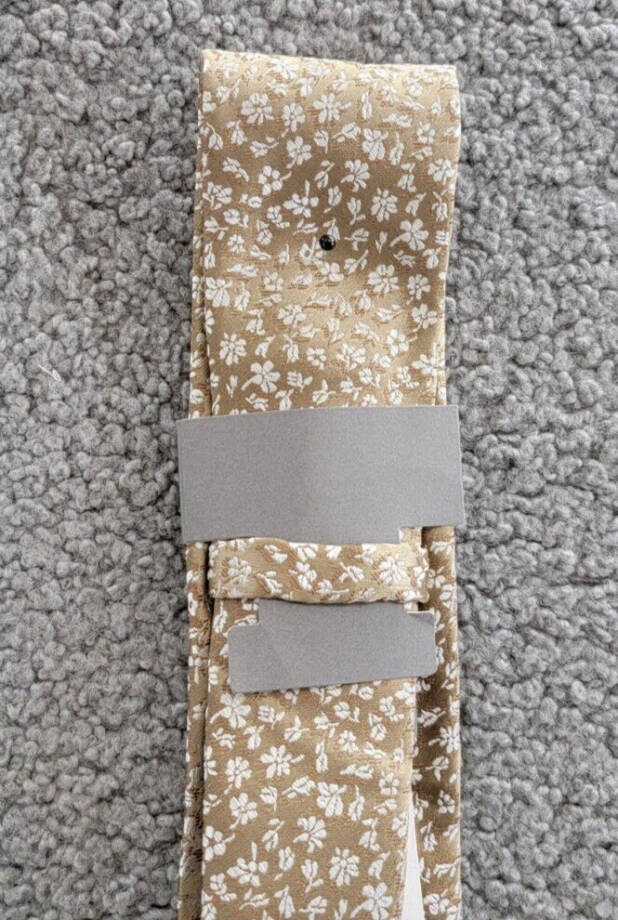 Michael Kors Keeler Floral Tie Men's One Size Khaki Classic Design Pointed Style