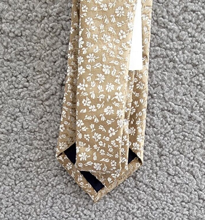 Michael Kors Keeler Floral Tie Men's One Size Khaki Classic Design Pointed Style