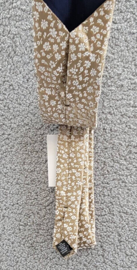 Michael Kors Keeler Floral Tie Men's One Size Khaki Classic Design Pointed Style