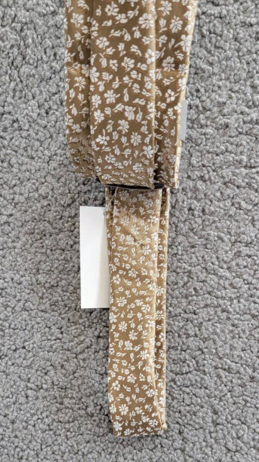 Michael Kors Keeler Floral Tie Men's One Size Khaki Classic Design Pointed Style