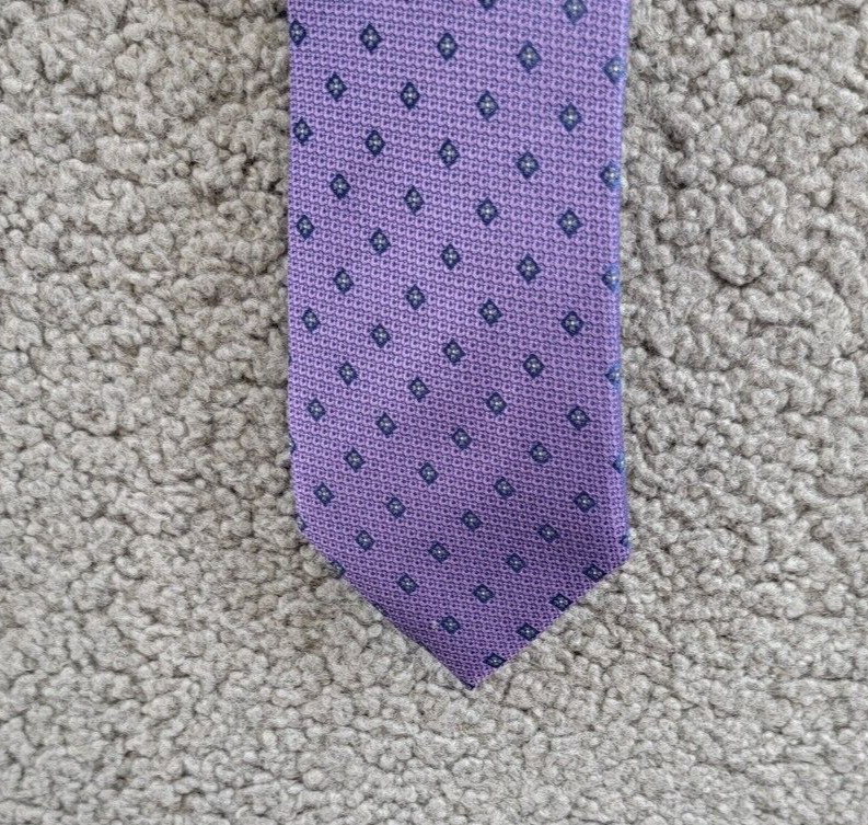 Calvin Klein Micro-Floral Neat Tie Men's One Size Purple Classic Design Pointed
