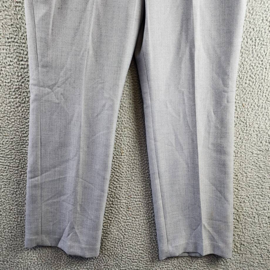 Le Suit Herringbone Pants Women's 16 Granite Pleated Front Elastic Waist Pull On