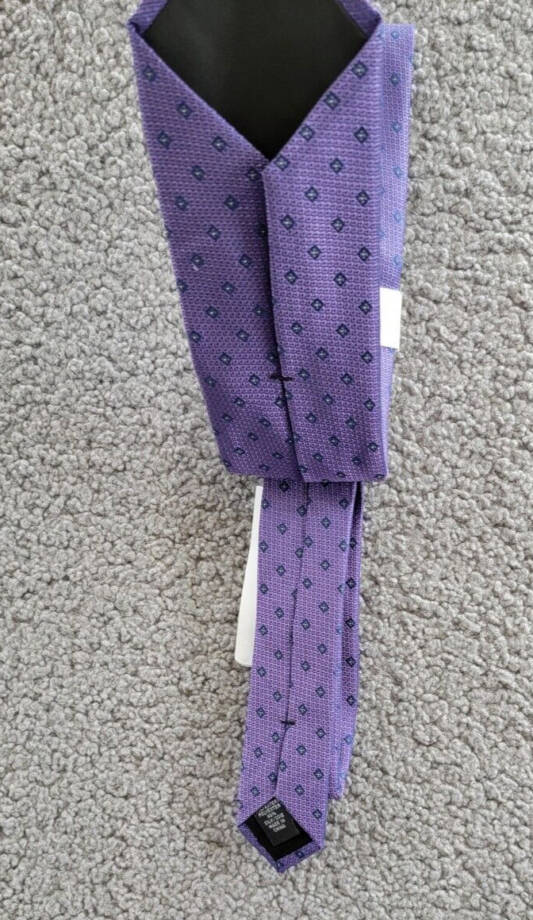 Calvin Klein Micro-Floral Neat Tie Men's One Size Purple Classic Design Pointed