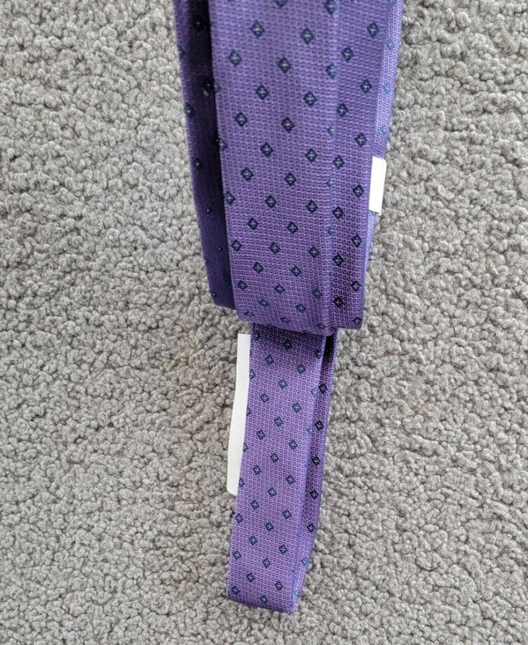 Calvin Klein Micro-Floral Neat Tie Men's One Size Purple Classic Design Pointed