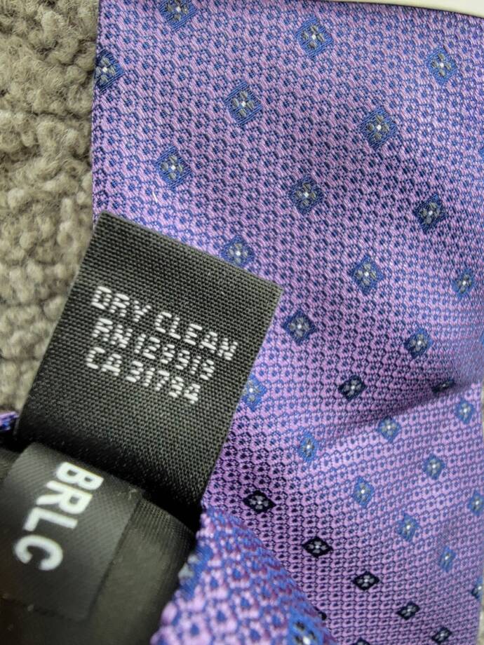 Calvin Klein Micro-Floral Neat Tie Men's One Size Purple Classic Design Pointed