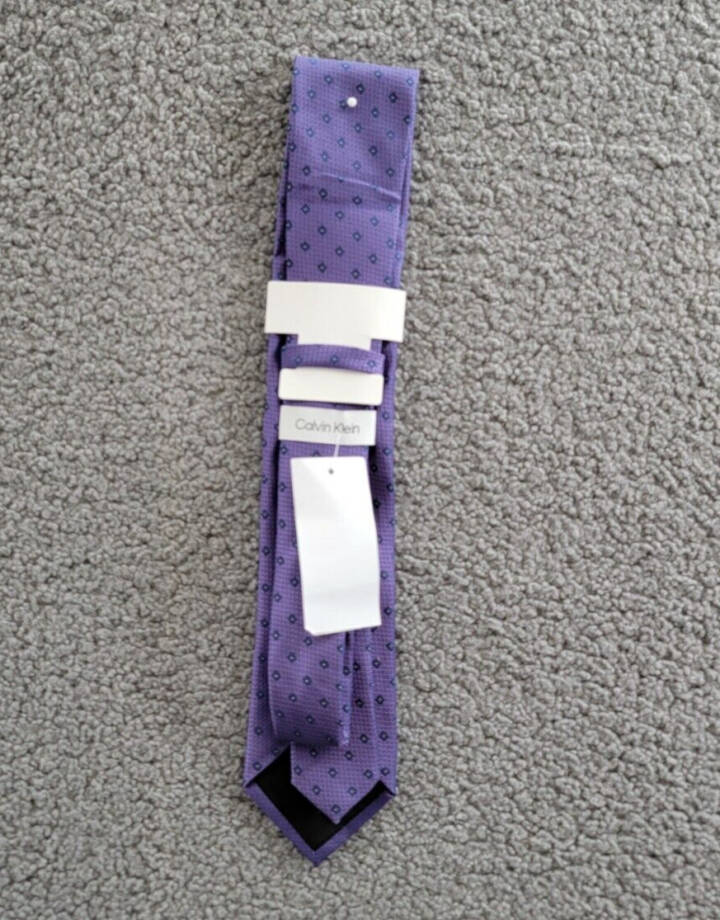 Calvin Klein Micro-Floral Neat Tie Men's One Size Purple Classic Design Pointed