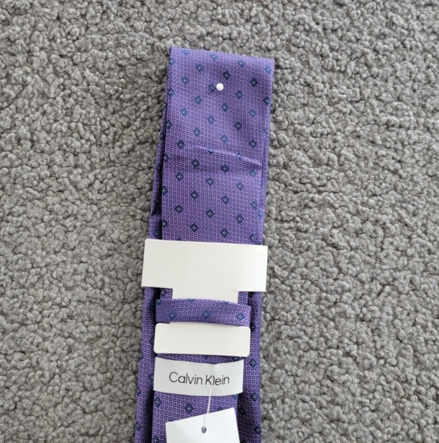 Calvin Klein Micro-Floral Neat Tie Men's One Size Purple Classic Design Pointed
