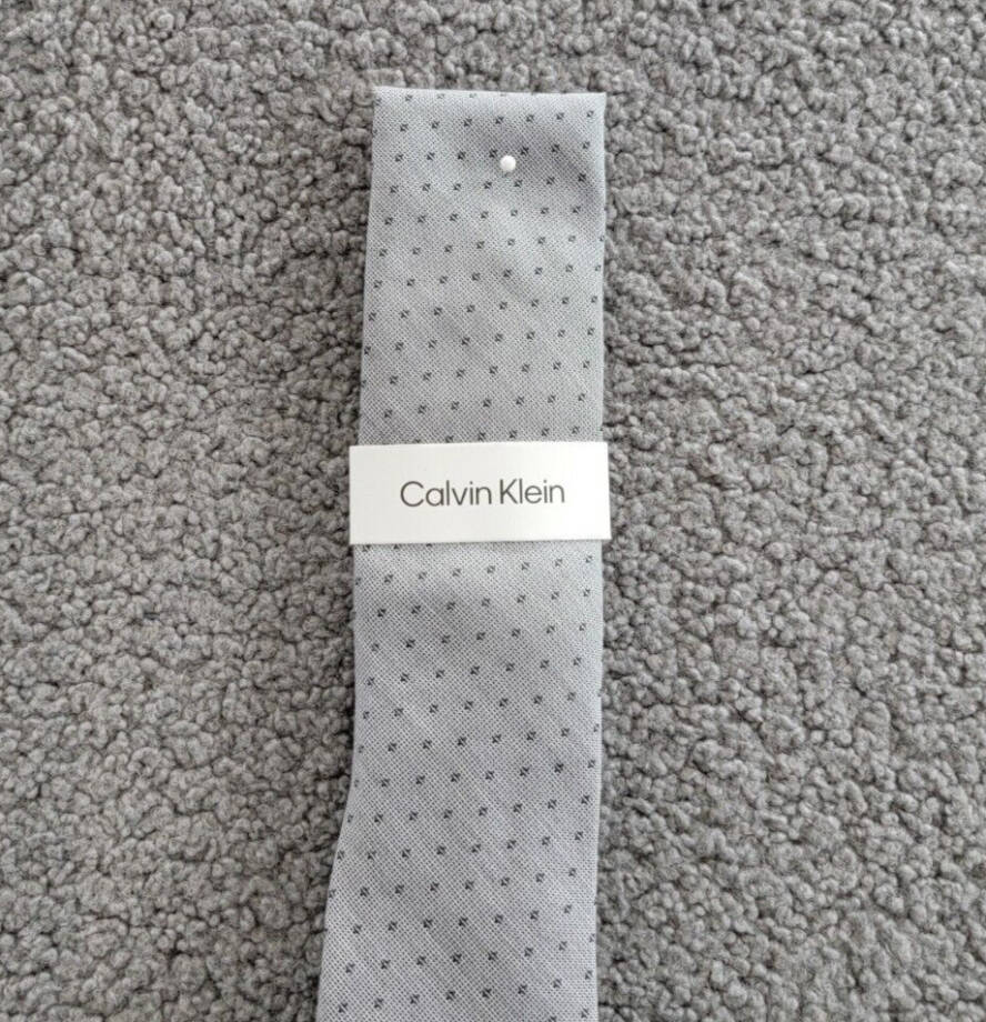 Calvin Klein Tonal Dot Neat Tie Men's One Size Gray Classic Design Pointed Style
