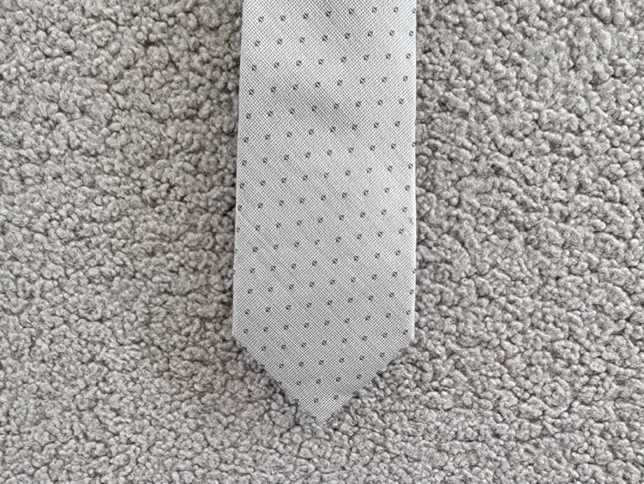 Calvin Klein Tonal Dot Neat Tie Men's One Size Gray Classic Design Pointed Style