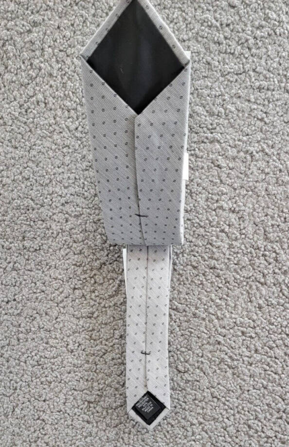 Calvin Klein Tonal Dot Neat Tie Men's One Size Gray Classic Design Pointed Style