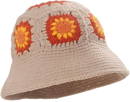 Lulla Collection Crochet Bucket Hat Women's OS Orange Multi