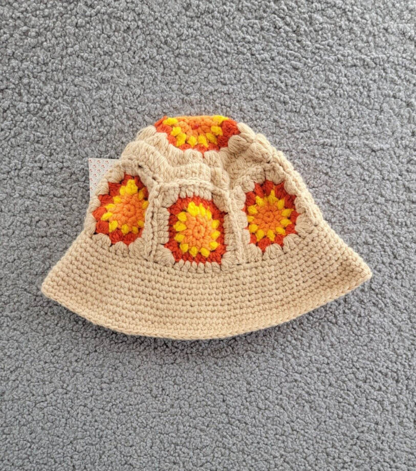 Lulla Collection Crochet Bucket Hat Women's OS Orange Multi