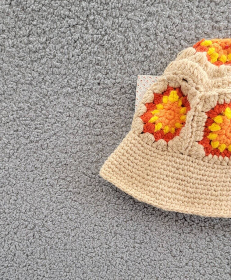 Lulla Collection Crochet Bucket Hat Women's OS Orange Multi