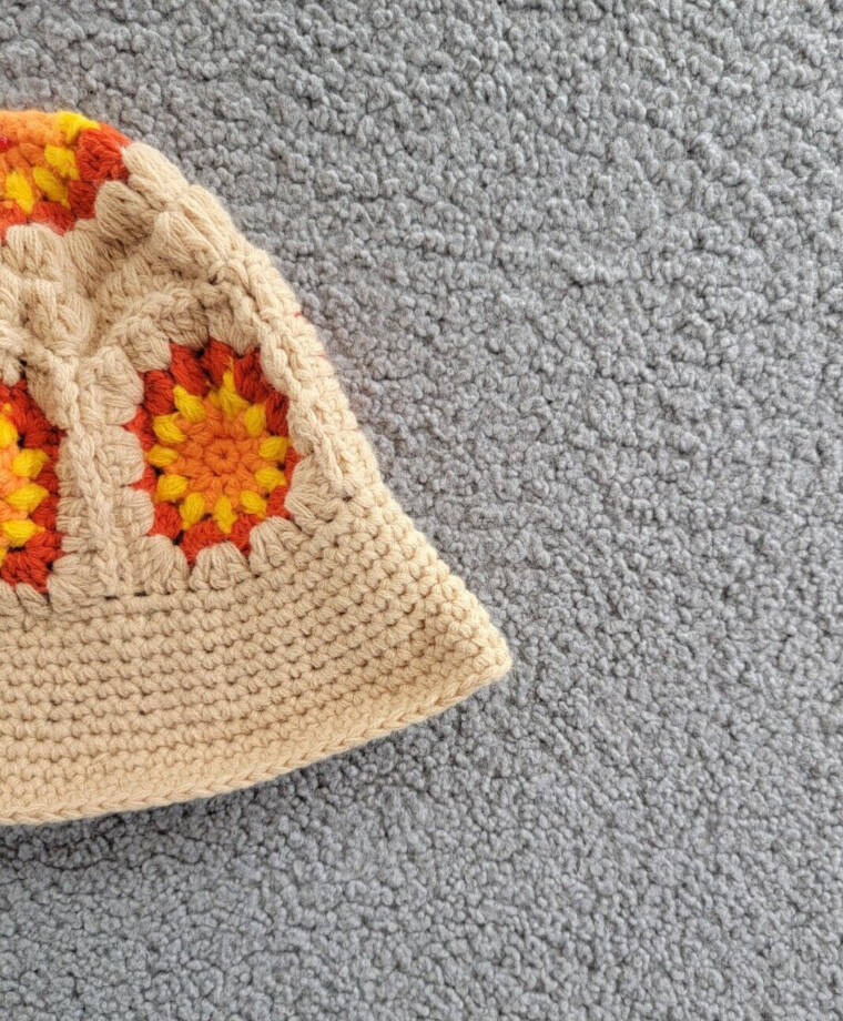 Lulla Collection Crochet Bucket Hat Women's OS Orange Multi