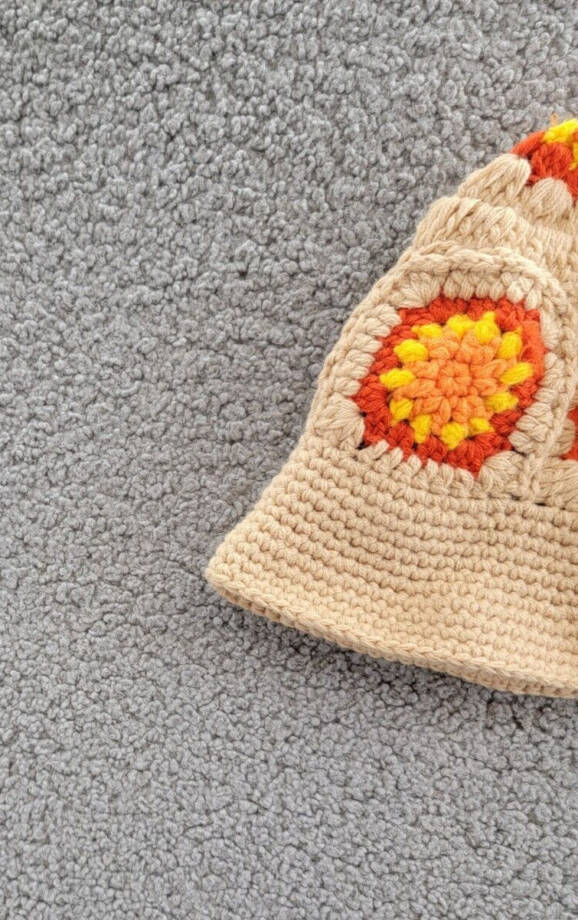 Lulla Collection Crochet Bucket Hat Women's OS Orange Multi