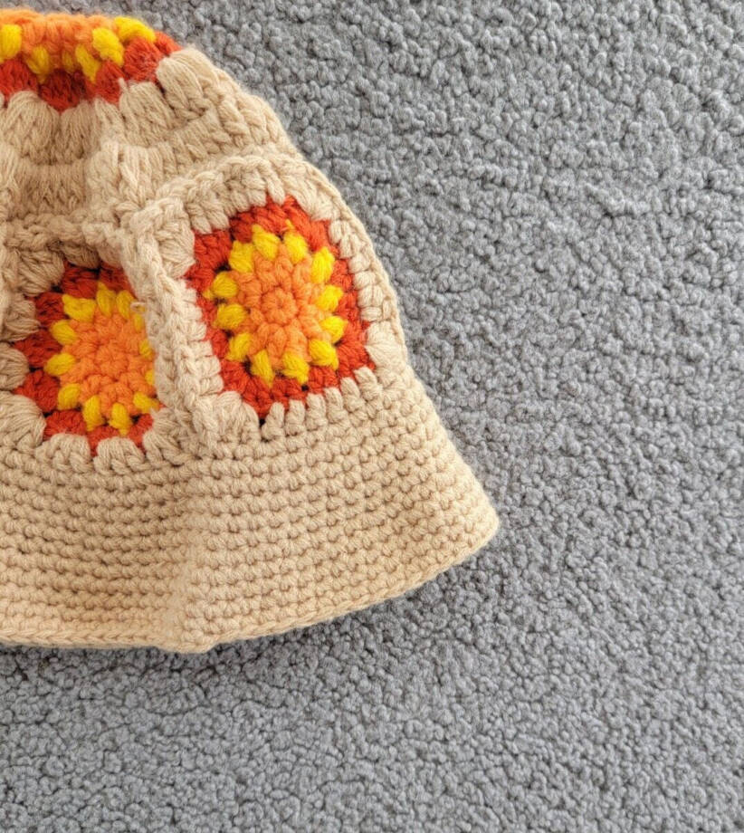 Lulla Collection Crochet Bucket Hat Women's OS Orange Multi