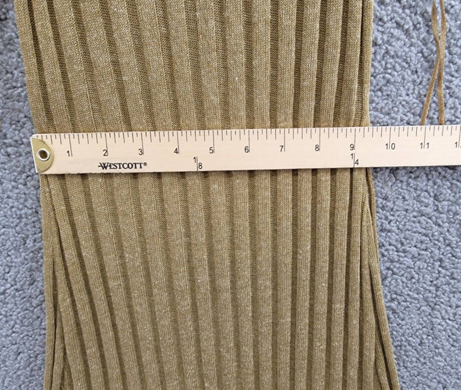 a. ren Linen Blend Ribbed Amber Maxi Dress Women's S Brown Sleeveless Pullover~