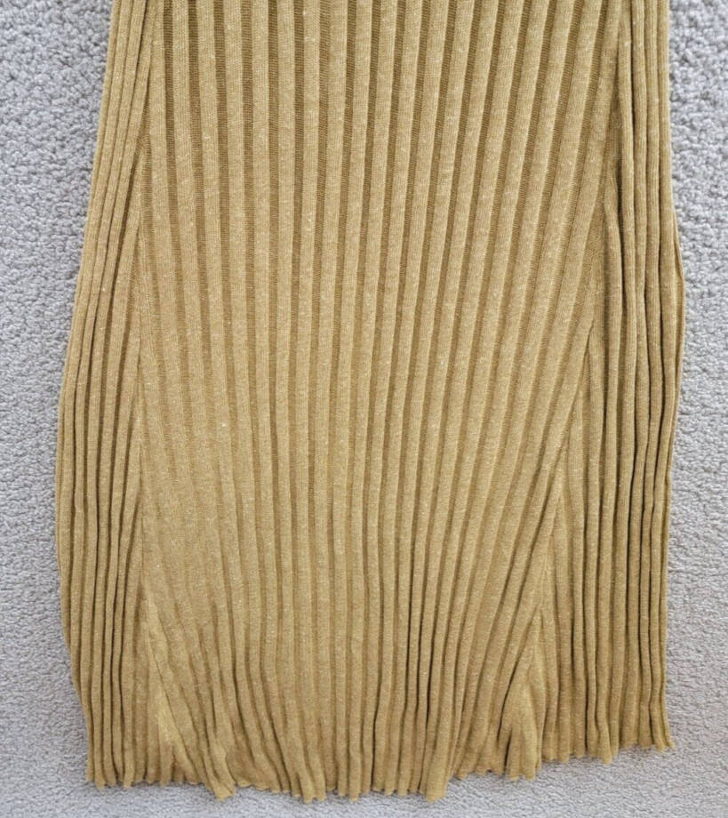 a. ren Linen Blend Ribbed Amber Maxi Dress Women's S Brown Sleeveless Pullover~