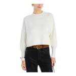 AQUA Rib Knit Long Sleeve Sweater Women's XL Calla Lily Drop Shoulder Pullover