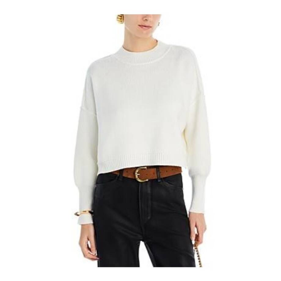 AQUA Rib Knit Long Sleeve Sweater Women's XL Calla Lily Drop Shoulder Pullover