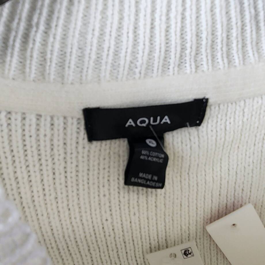 AQUA Rib Knit Long Sleeve Sweater Women's XL Calla Lily Drop Shoulder Pullover