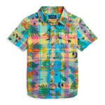 Polo Ralph Lauren Tropical Madras Plaid Short-Sleeve Shirt Boys 4 Multicolor