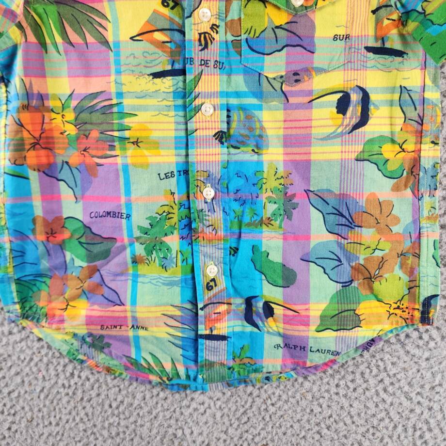 Polo Ralph Lauren Tropical Madras Plaid Short-Sleeve Shirt Boys 4 Multicolor