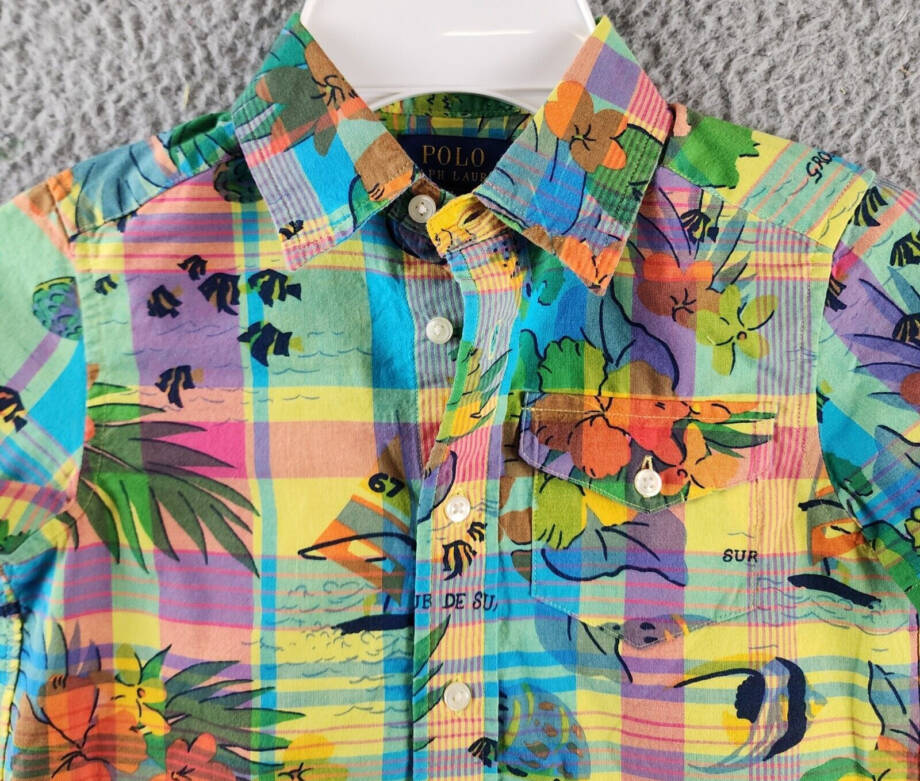 Polo Ralph Lauren Tropical Madras Plaid Short-Sleeve Shirt Boys 4 Multicolor