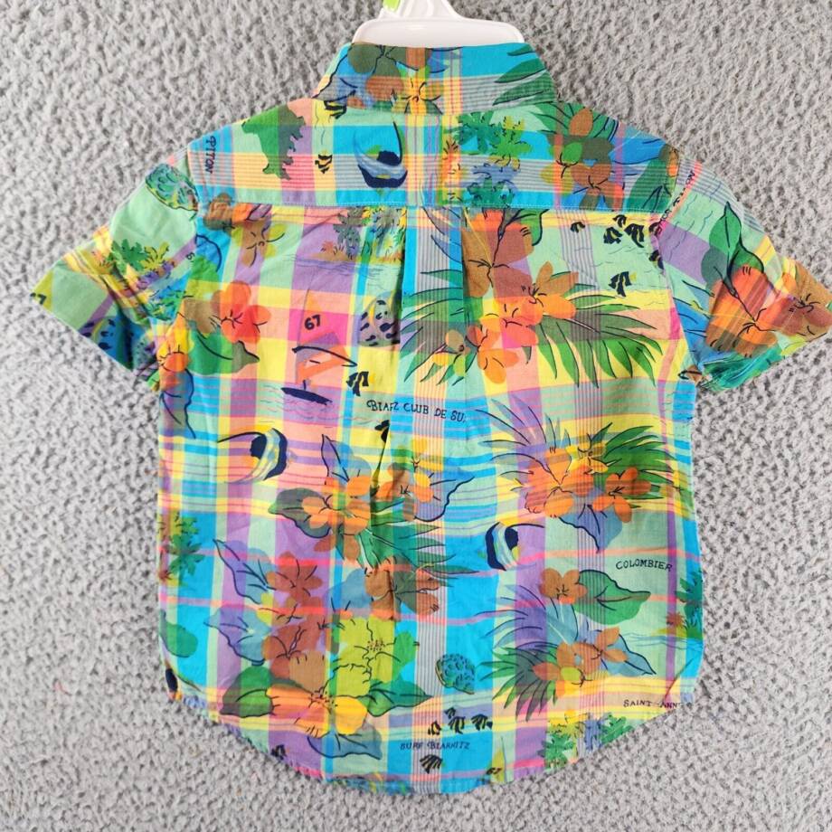 Polo Ralph Lauren Tropical Madras Plaid Short-Sleeve Shirt Boys 4 Multicolor
