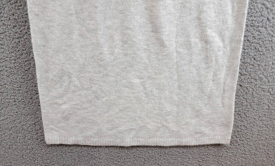 MSK Sleeveless Turtleneck Sweater Dress Women's L Silver Heather Ribbed Hem