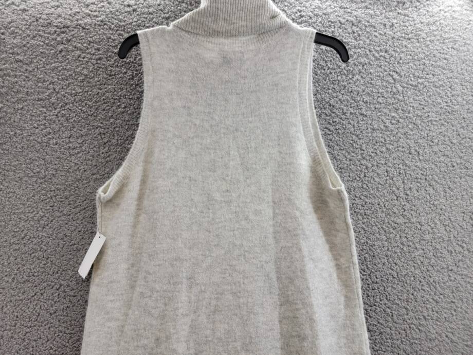 MSK Sleeveless Turtleneck Sweater Dress Women's L Silver Heather Ribbed Hem