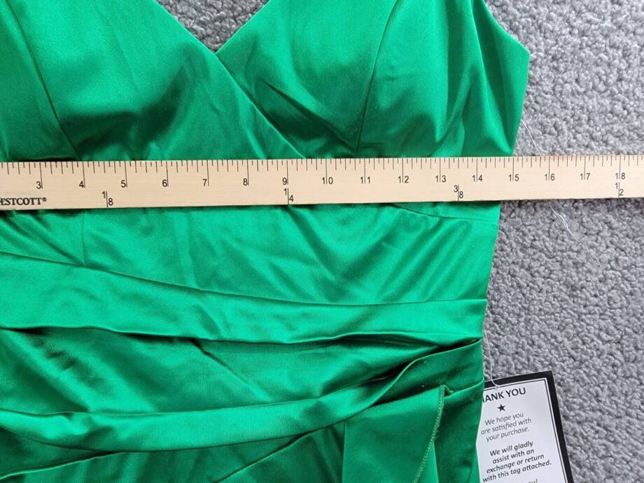 Emerald Sundae Strappy Surplice-Neck Ruffled Dress Juniors' L Green Back Zip