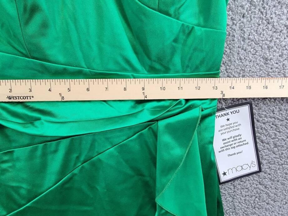 Emerald Sundae Strappy Surplice-Neck Ruffled Dress Juniors' L Green Back Zip